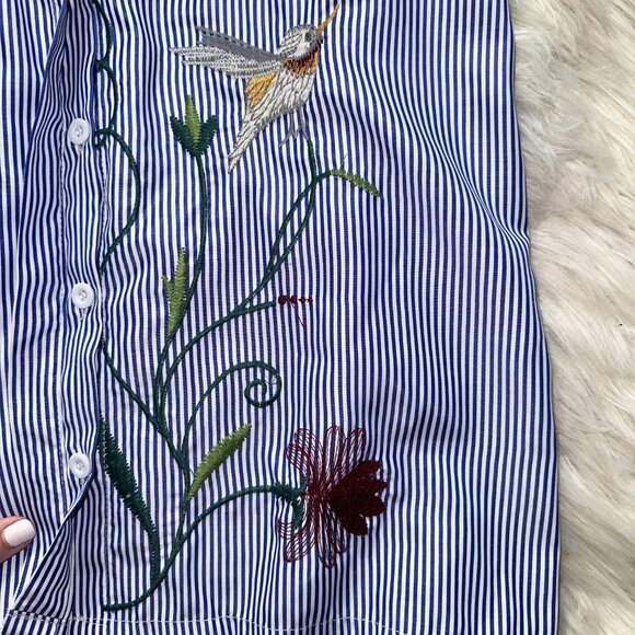 Boohoo Striped Embroidered Floral Dress - Picture 5 of 8